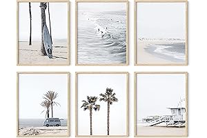 HAUS AND HUES Beach Posters for Walls | Black and White Beach...