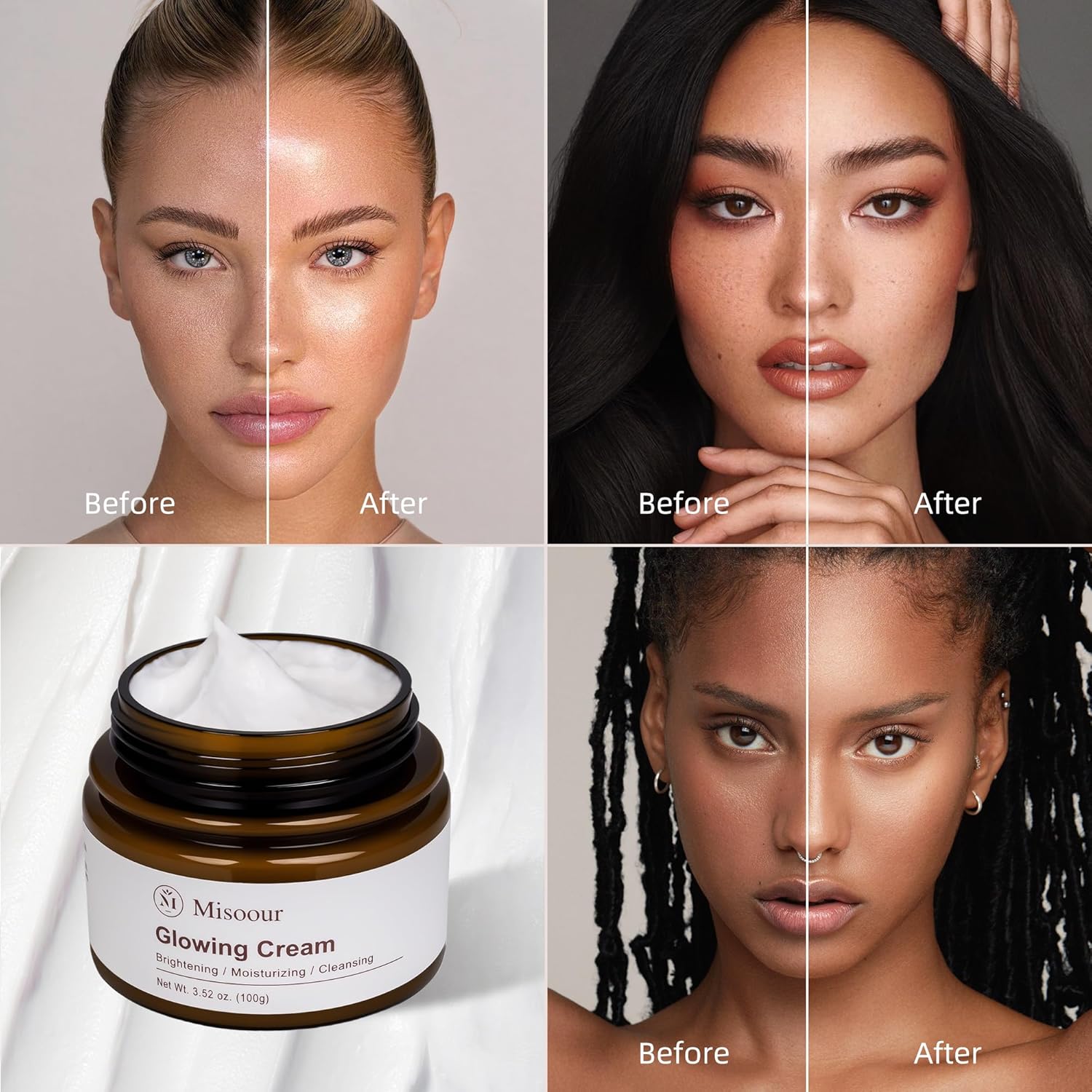 Natural Facial Moisturizer Cream with Lemon, Grandiflorus Root Extract & Hyaluronic Acid, Anti-Aging, Dull Skin, Water-Based, Vitamin C, Hydrating Day/Night Cream for All Skin Types, 3.52oz - Image 8