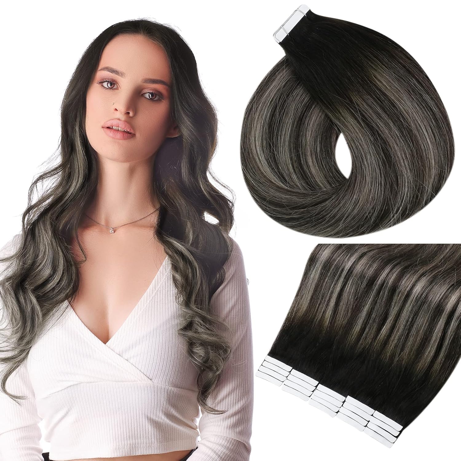 Tape in Hair Extensions 18 Inch Tape in Extensions Human