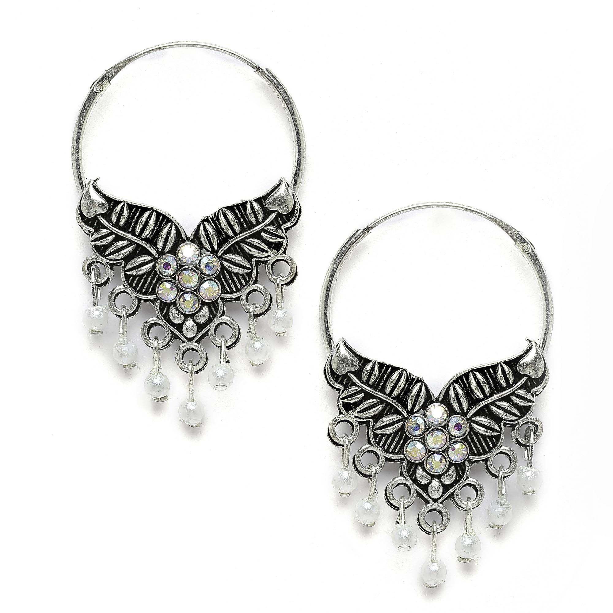 Sanjog Oxidised German Silver Hoop Earrings (B0CDHGZTZT) Amazon Price History, Amazon Price Tracker