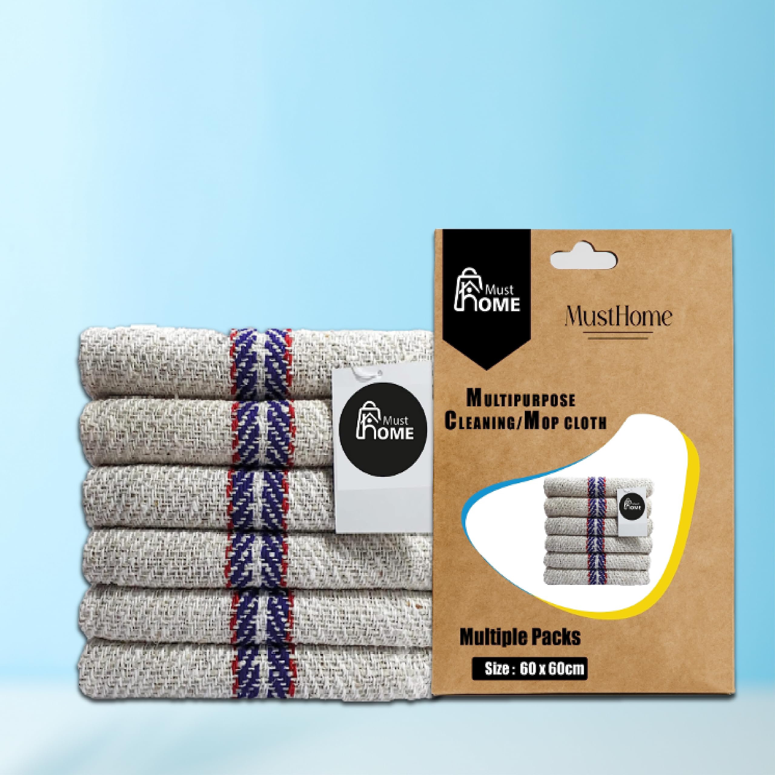 MustHome Cotton Floor Cleaning Pocha Floor, Car, Blackboard, Sweeping Cloth Dusting Reusable & Washable Mop 24 x 24 inch Microfiber Mopping Cloth pocha for Floor Cleaning (8) (B0CBGF2T11) Amazon Price History, Amazon Price Tracker