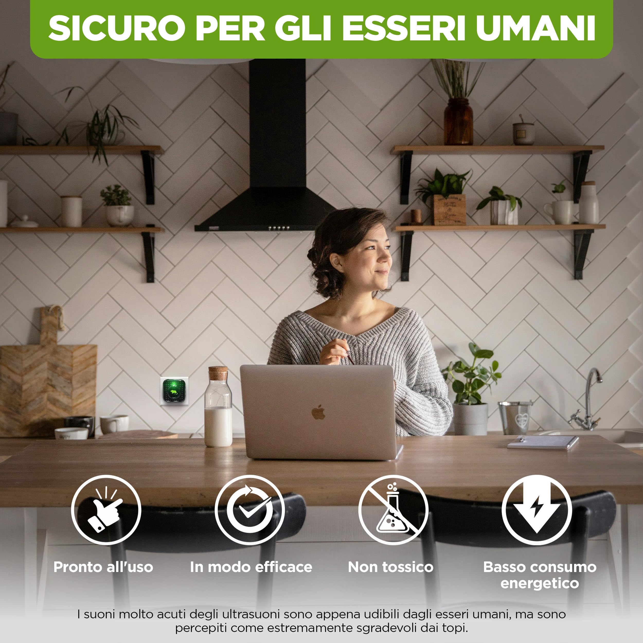 ISOTRONIC repellente topi ultrasuoni ratti dissuasore parassiti interni luce notturna inclusa deterrente senza veleno trappola portata 30m² 5 unità efficace casa soffitta garage protezione difesa