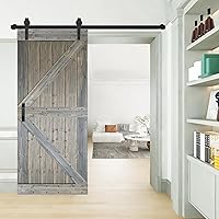 Vista 54 de K Style - Losa para puerta corrediza de granero de madera maciza con acabado de nogal oscuro y café Kona (24 x 84 pulgadas), requiere montaje