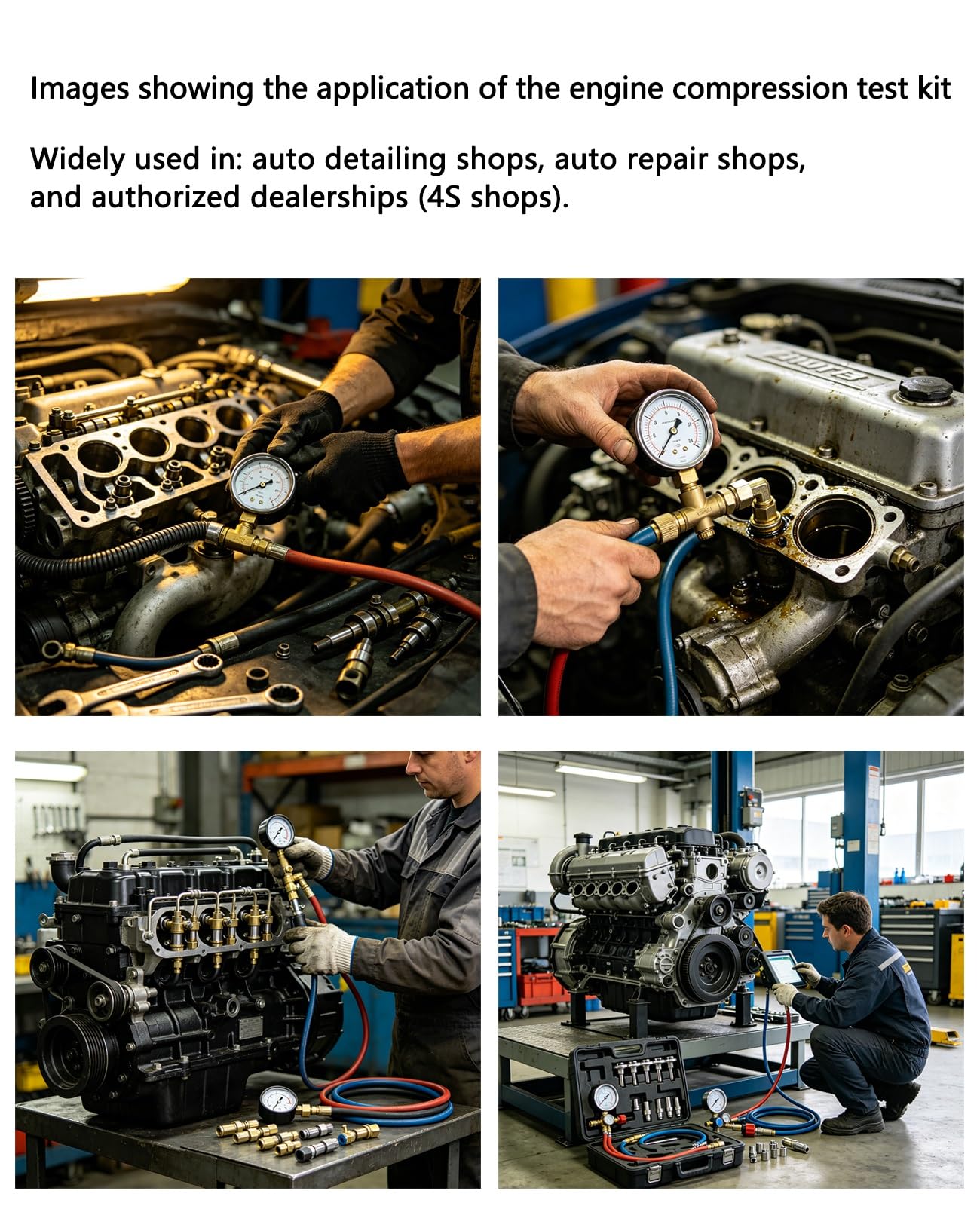 Tester di Compressione Motori Benzina E Diesel, 46PCS Perdita di Pressione | Tester di compressione, Testers Motore per Motori Diesel e Benzina Auto