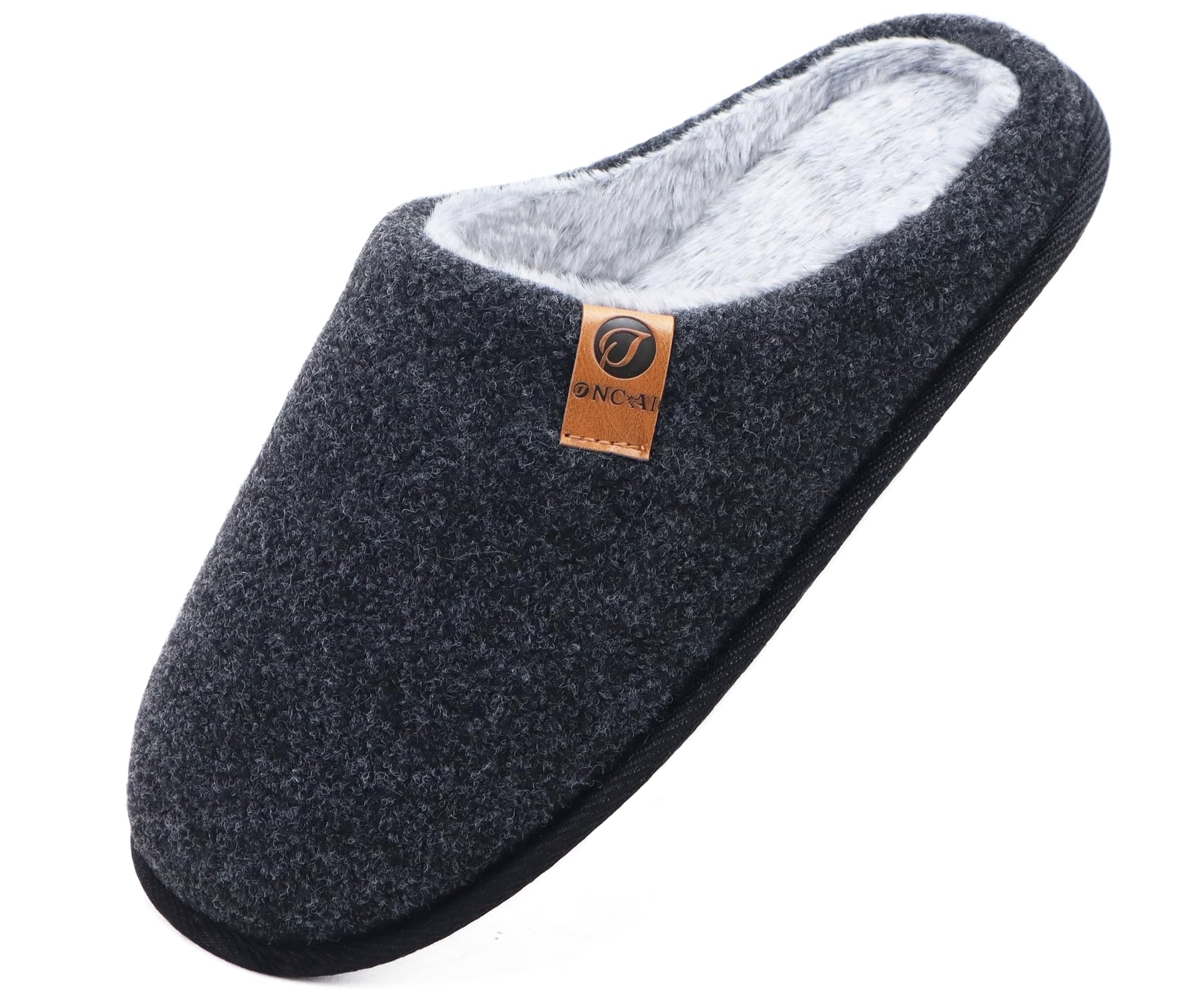 ONCAI Pantofole da Uomo Invernali, Comoda Memory Foam Calde Scarpe da Casa in Lana Con Suola Antiscivolo Taglia 40-49 EU