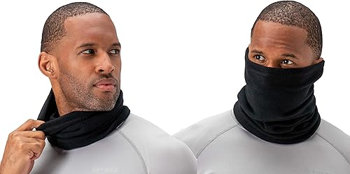 DEVOPS Paquete de 2 polainas térmicas de forro polar para hombre, protección contra el viento