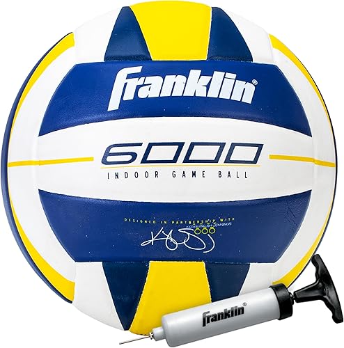 Franklin Sports Indoor Training + Match Volleyballs - Premium 9000 + 6000 Official Size Adult + Youth Volleyballs - Composite Cover Indoor