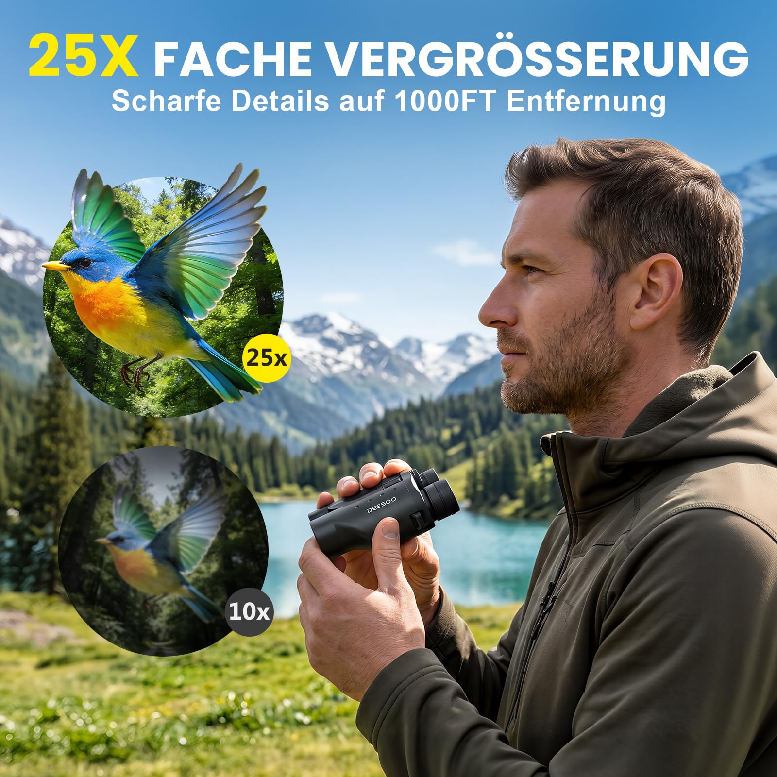 25x32 Fernglas für Erwachsene und Kinder Fernglas Klein Kompakt