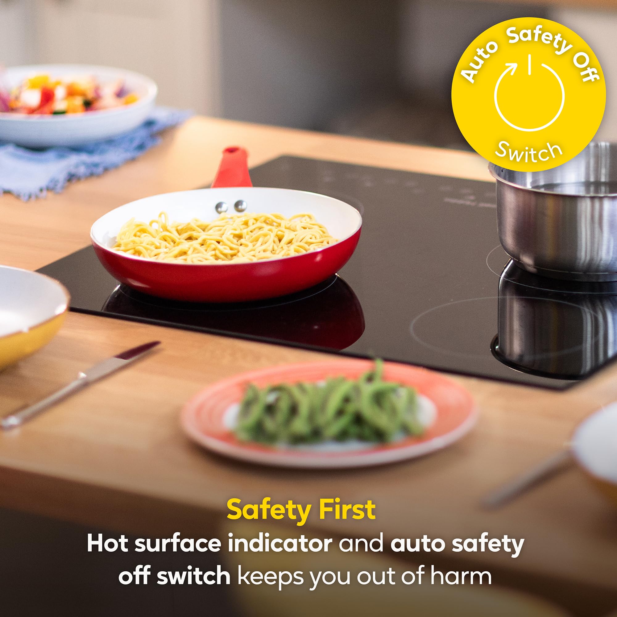 Russell Hobbs Electric Ceramic Hob 59cm Wide with 4 Cooking Zones, Electric 9 Power Levels, Touch Control & Easy Clean, Safety Cut Off, Timer & LED Display, Child Lock RH60EH413B — view 7