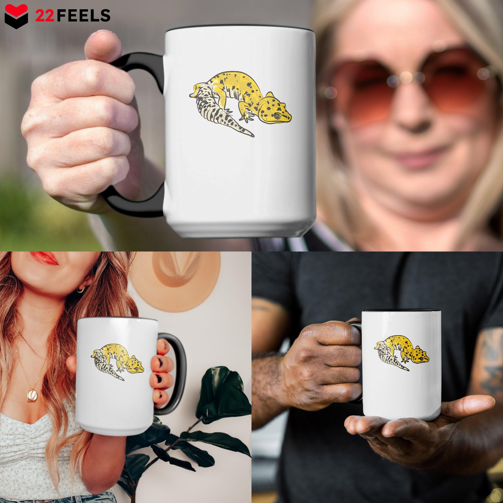 Tazza da caffè con geco leopardo, regalo per gli amanti dei