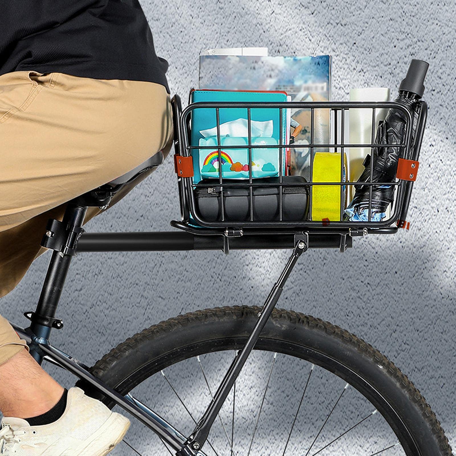 自転車用荷台 ブラック アルミ製 Amazon | 自転車用荷台 簡単取り付け 軽量リアキャリア ブラック