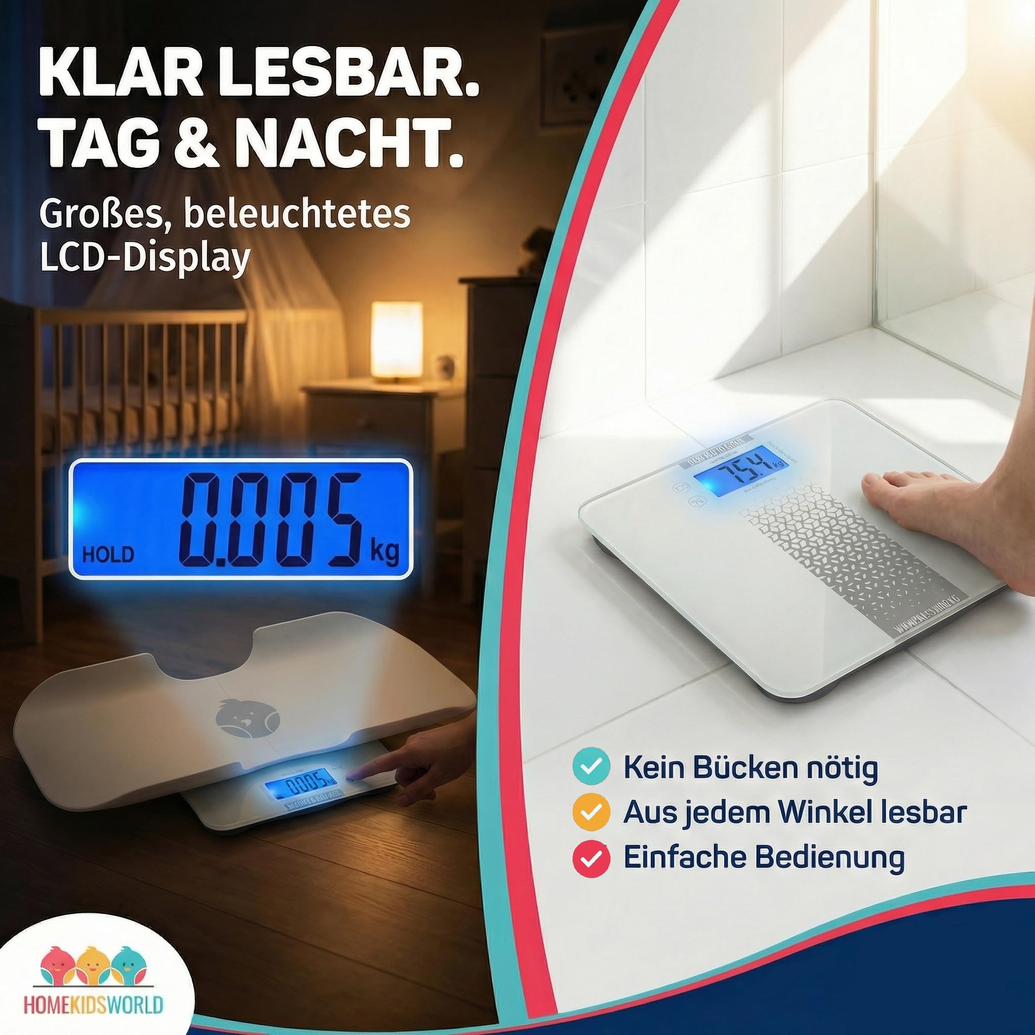 HomeKidsWorld Báscula combinada para bebés y adultos: báscula precisa para bebés y adultos, báscula digital con precisión de 5 g de 0-180 kg, ideal para recién nacidos como báscula de bebé