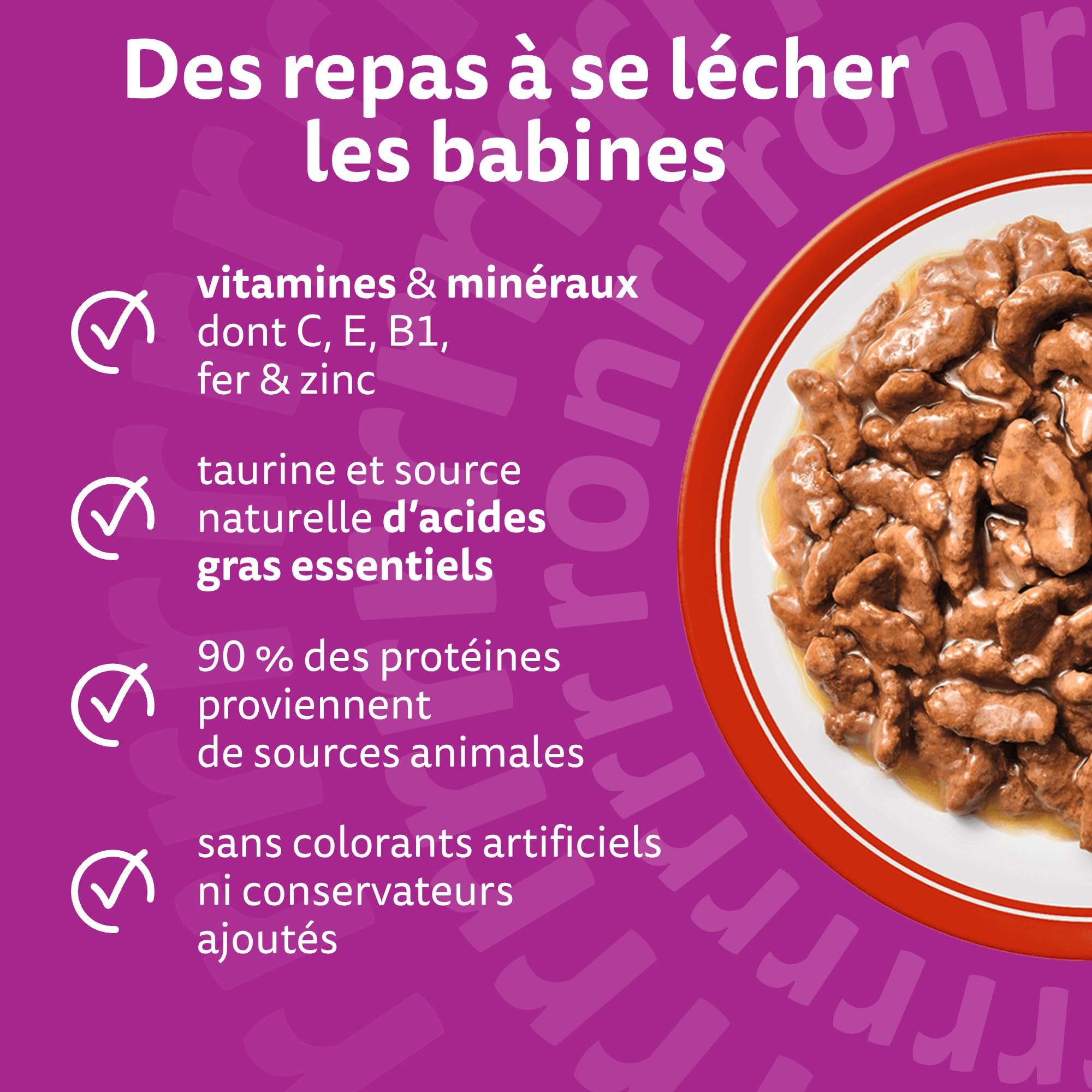 WHISKAS Aliment humide en sauce Chat adulte 84x85g Les Repas Classiques