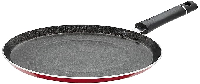 Amazon Brand – Solimo Non Stick Tawa (26cm, Induction and Gas Stove Compatible), Aluminium, Black at Rs. 399