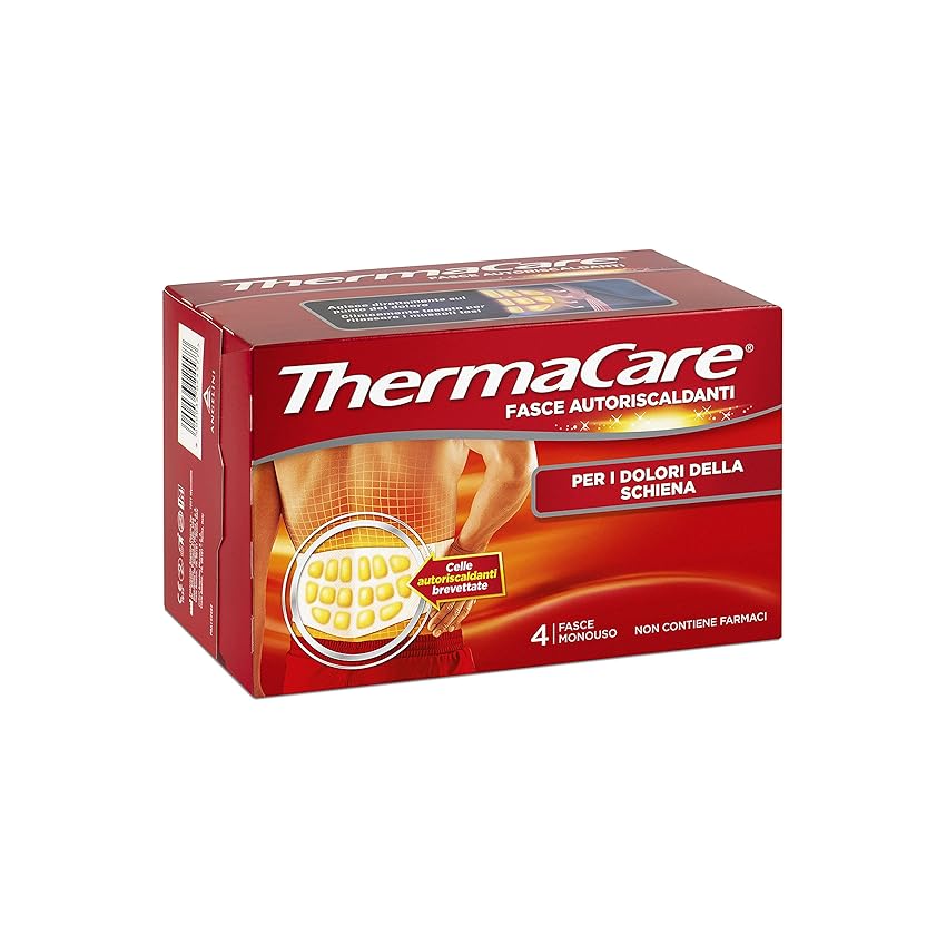 Immagine del prodotto ThermaCare Schiena 4 Fasce Autoriscaldanti Monouso a Calore Terapeutico per i Dolori della Schiena, 8 Ore Calore Costante