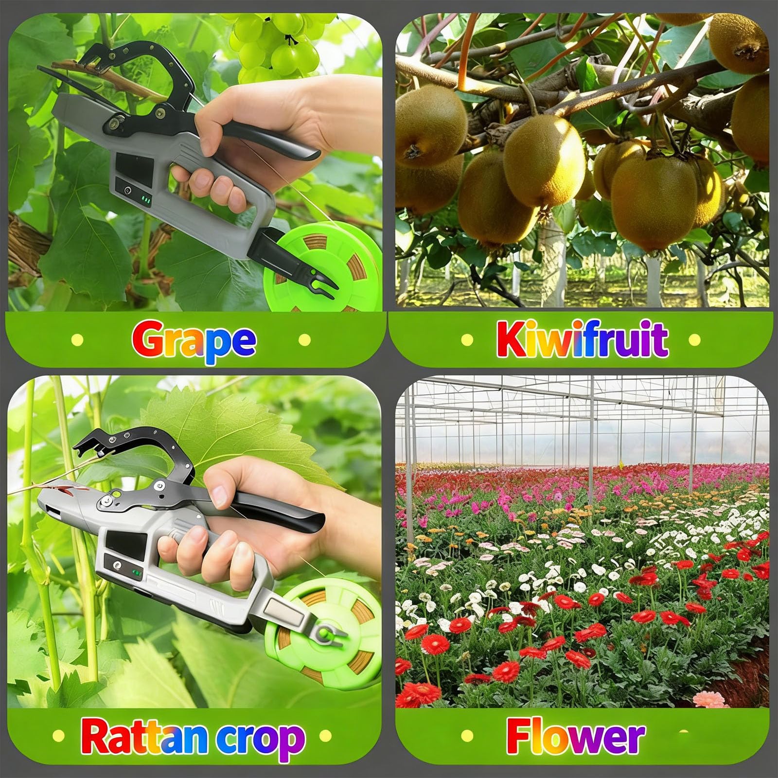 Máquina eléctrica de atado de plantas, herramienta de bobinado automático inalámbrica, cabezal de acero al manganeso, batería de larga duración para entrenamiento de jardín, vid, verduras, flores