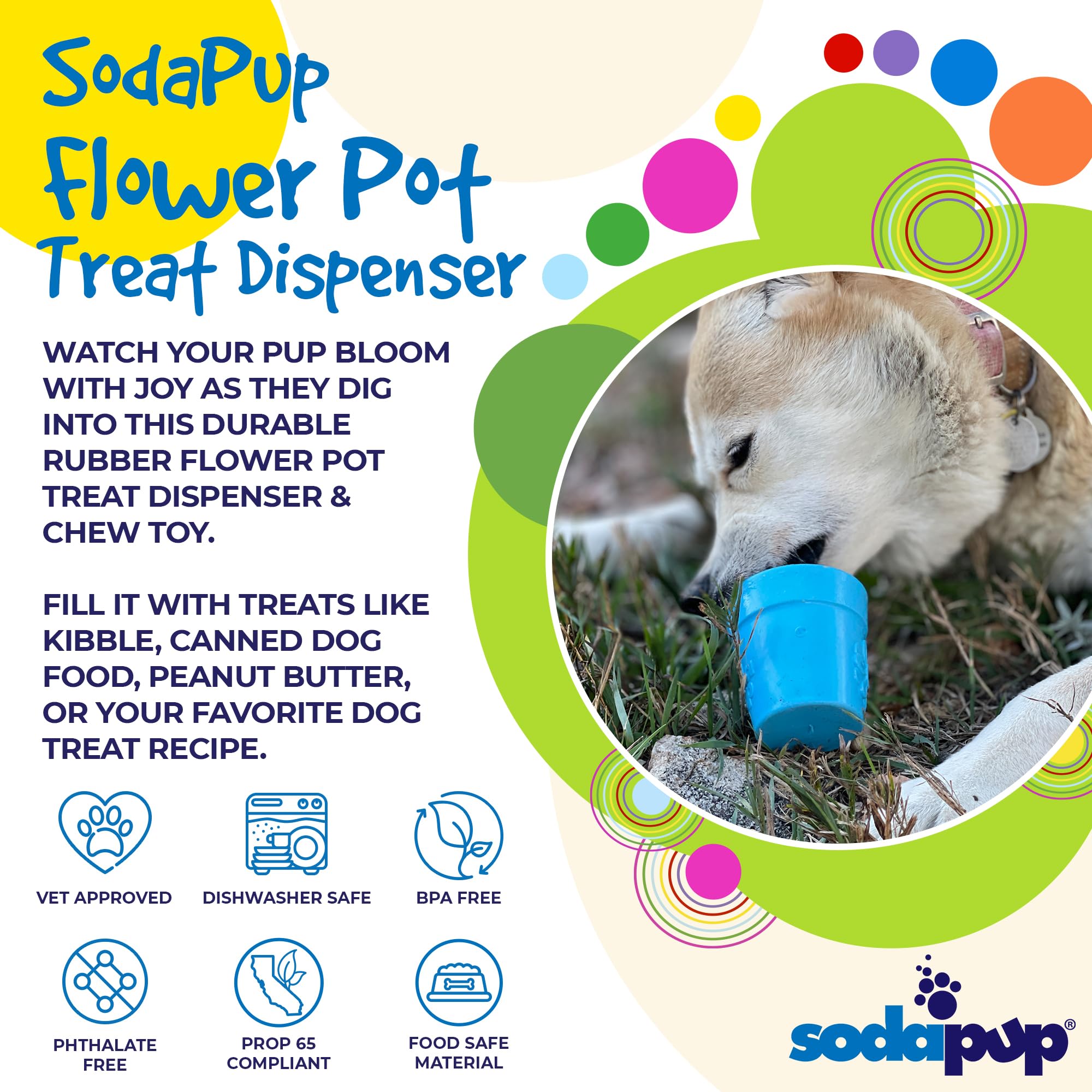 Amazon.com: SodaPup Flower Pot – Durable Dog Treat Dispenser