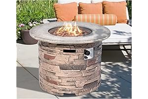 32 Inch Outdoor Cylinder Concrete Fire Pit Table