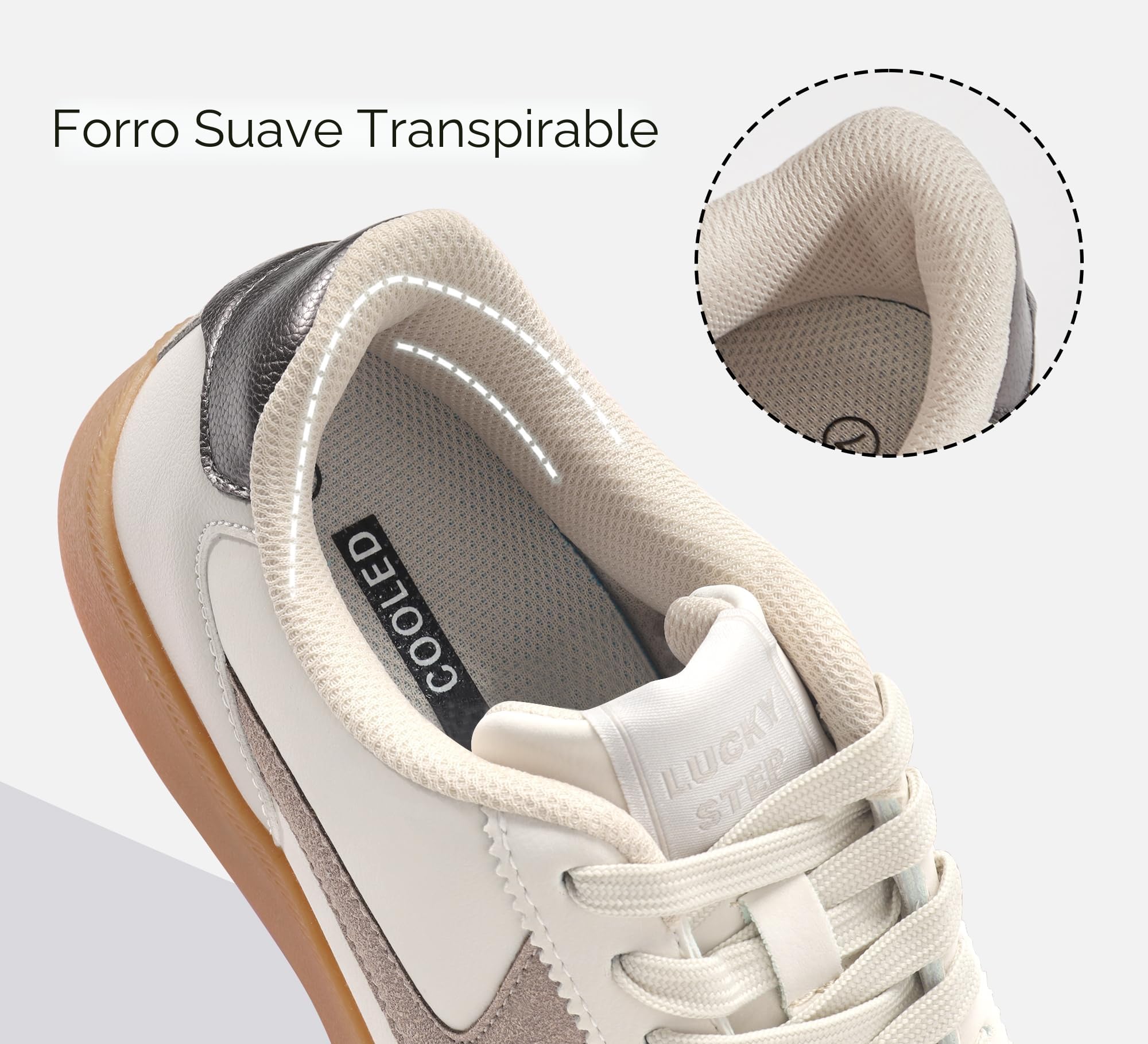 LUCKY STEP Zapatillas Retro de Moda para Mujer – Zapatos Clásicos y Cómodos, Antideslizantes para Caminar y Skate | Zapatos casuales para patinar | Zapatos antideslizantes con cordones para caminar