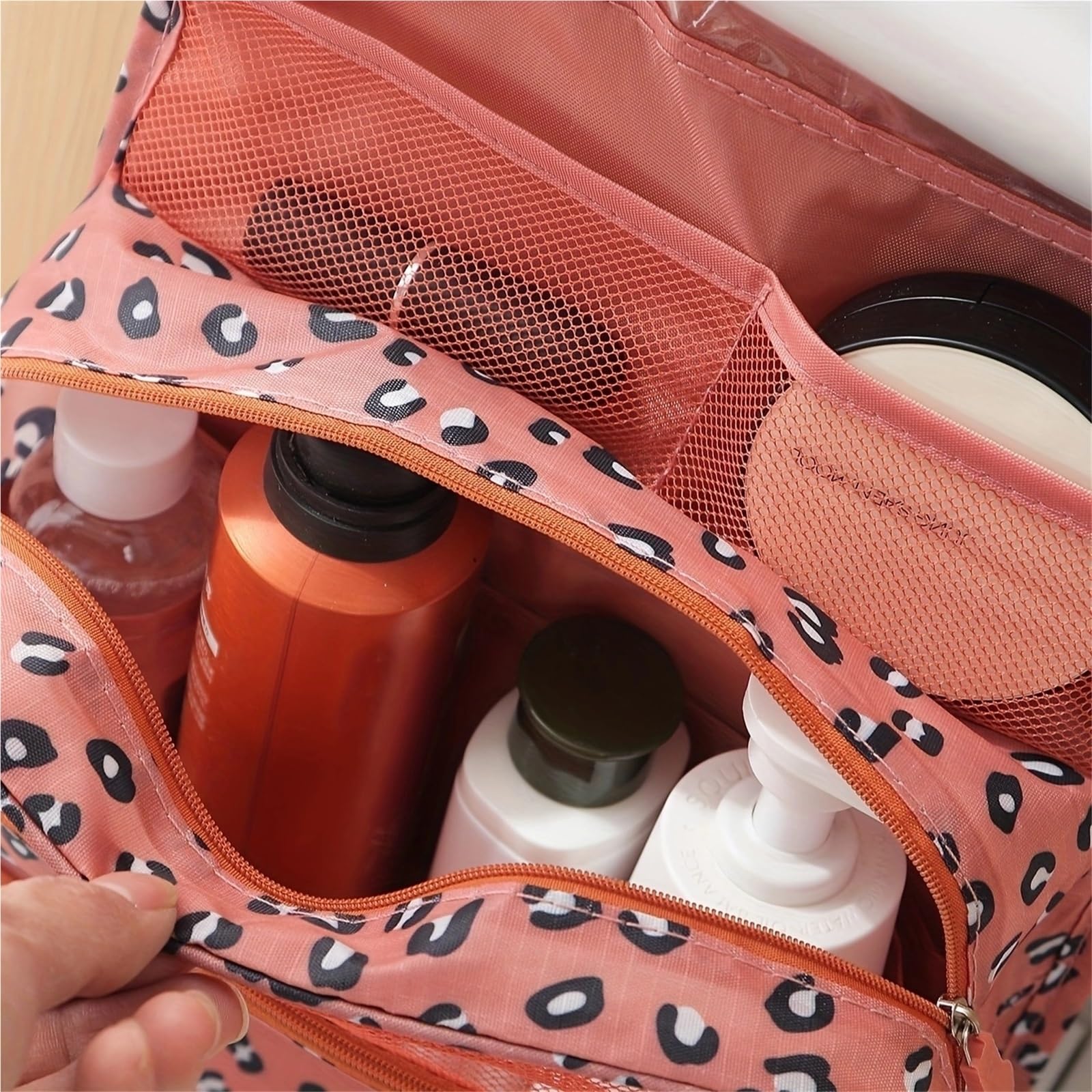 1 pezzo di borsa da toilette pieghevole organizzatore stoccaggio appesa for trucco bagno custodia viaggio cosmetica for separazione asciutta e bagnata Per Viaggi