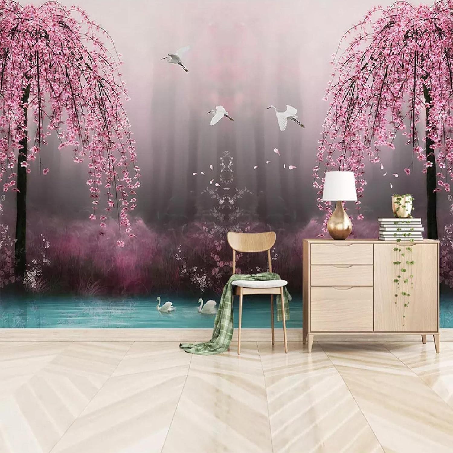 Photo murale 3D plantes et fleurs à effet relief panoramique