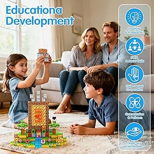 200 PCS Magnetic Building Blocks, 0.8 Inches Magnet Toys for Kids, Stacking Magnetic Building Cubes, STEM Montessori Sensory Stacking Blocks for Kids Ages 3-4-5-6-7-8-9-10 Christmas Birthday Gifts