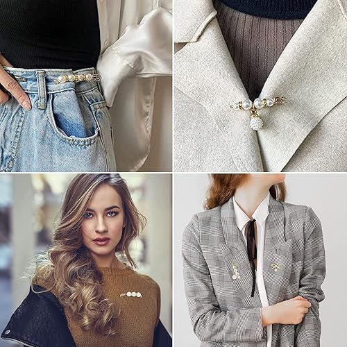 Miniatura 5 de 60 broches de moda, broches de moda para mujer, camisa, pantalón, chal, sombrero, ajustador de cintura, alfileres de seguridad, broche de perlas