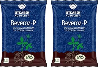 Utkarsh Beauveria Bassiana 1.15% W.P. 1 x 10^8 CFU/gm min. for Plants, Crops and Home Gardening - Beveroz-P (2 Kg; Pack of 2 of 1 Kg)
