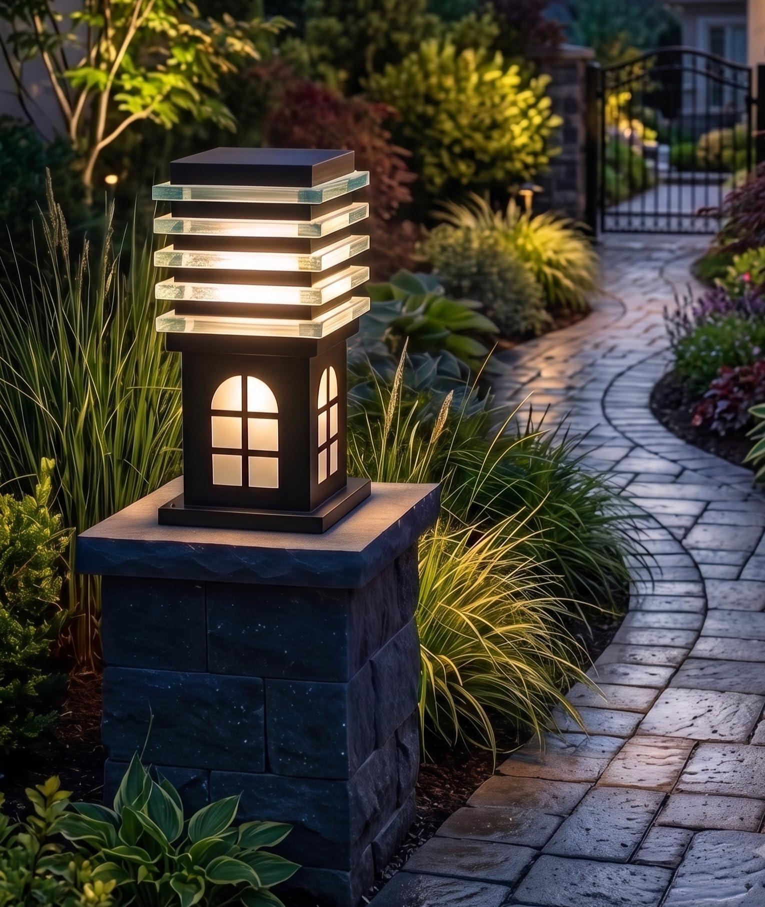 WhiteRay Golden Gate Light - Outdoor Pillar Lamp -11