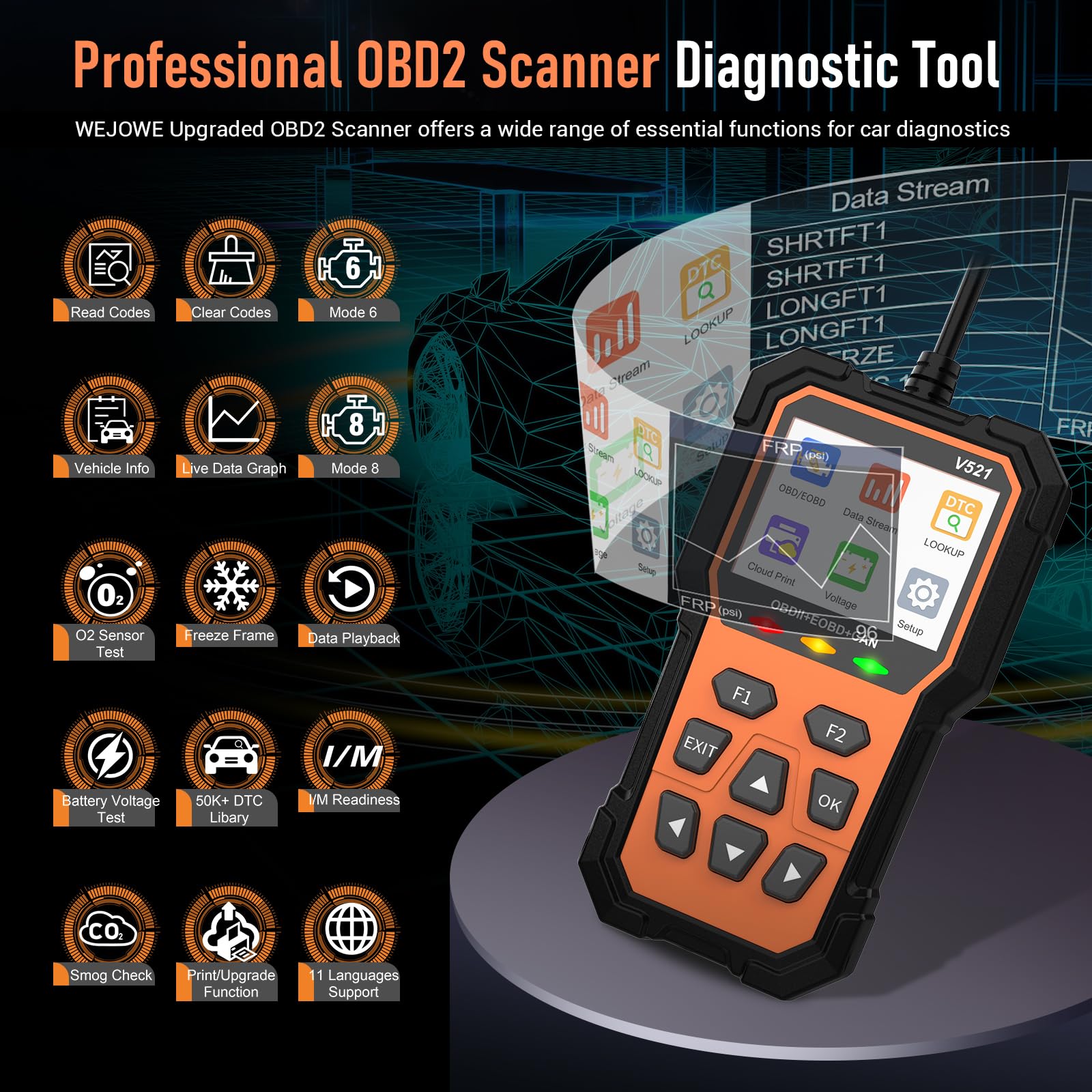 Obd2 Scanner Bluetooth Exctool OBD2 Scanner Car OBD II Code Reader With ...