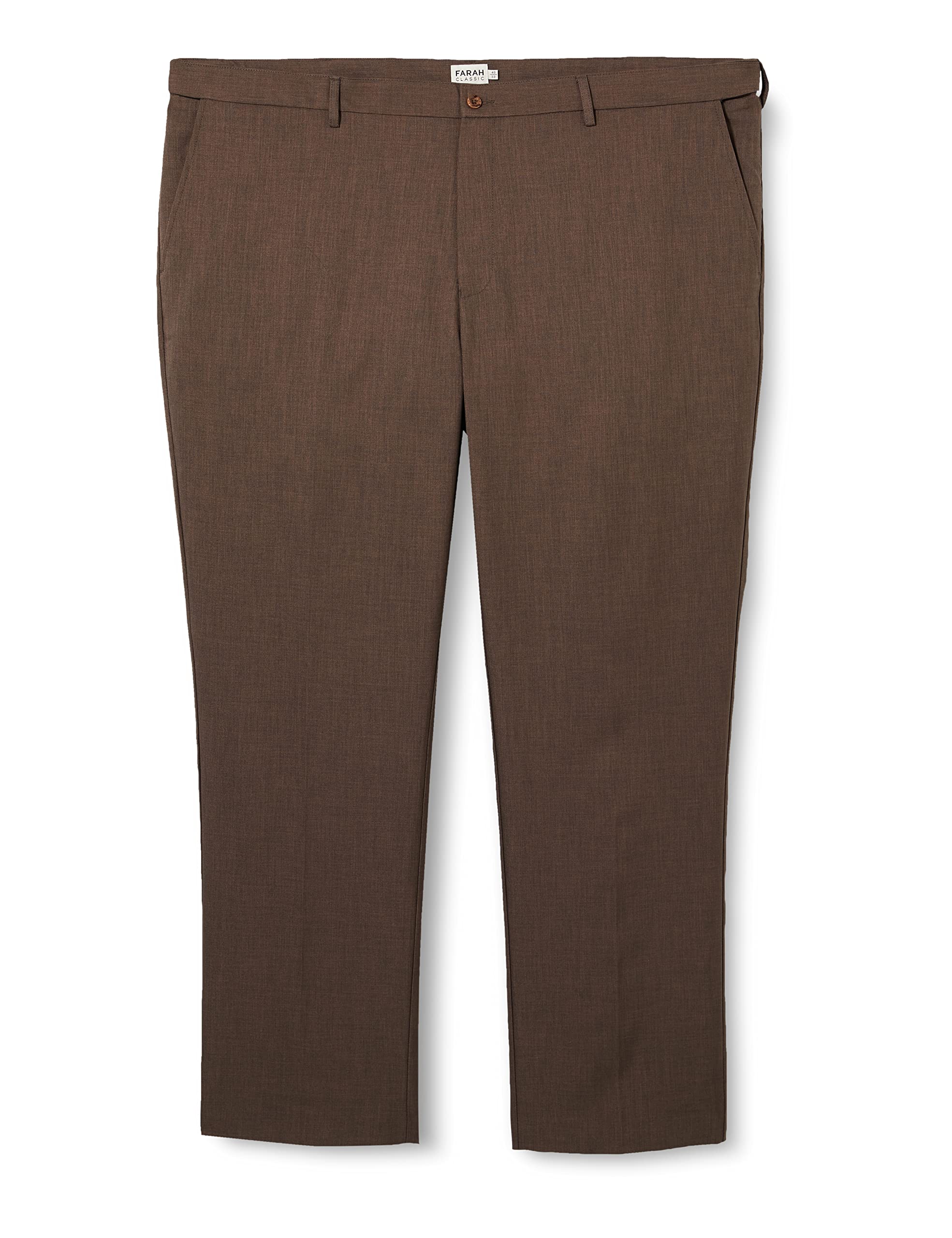 Farah Classic Men's Roachman Trousers, Taupe 33L Marl, 48W