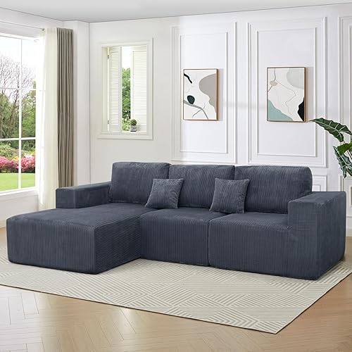 Miniatura 3 de 3 sofás sin hueso para sala de estar, sofá en forma de L, sofá modular modular modular profundo seccional de 111 pulgadas, sofás comprimidos para