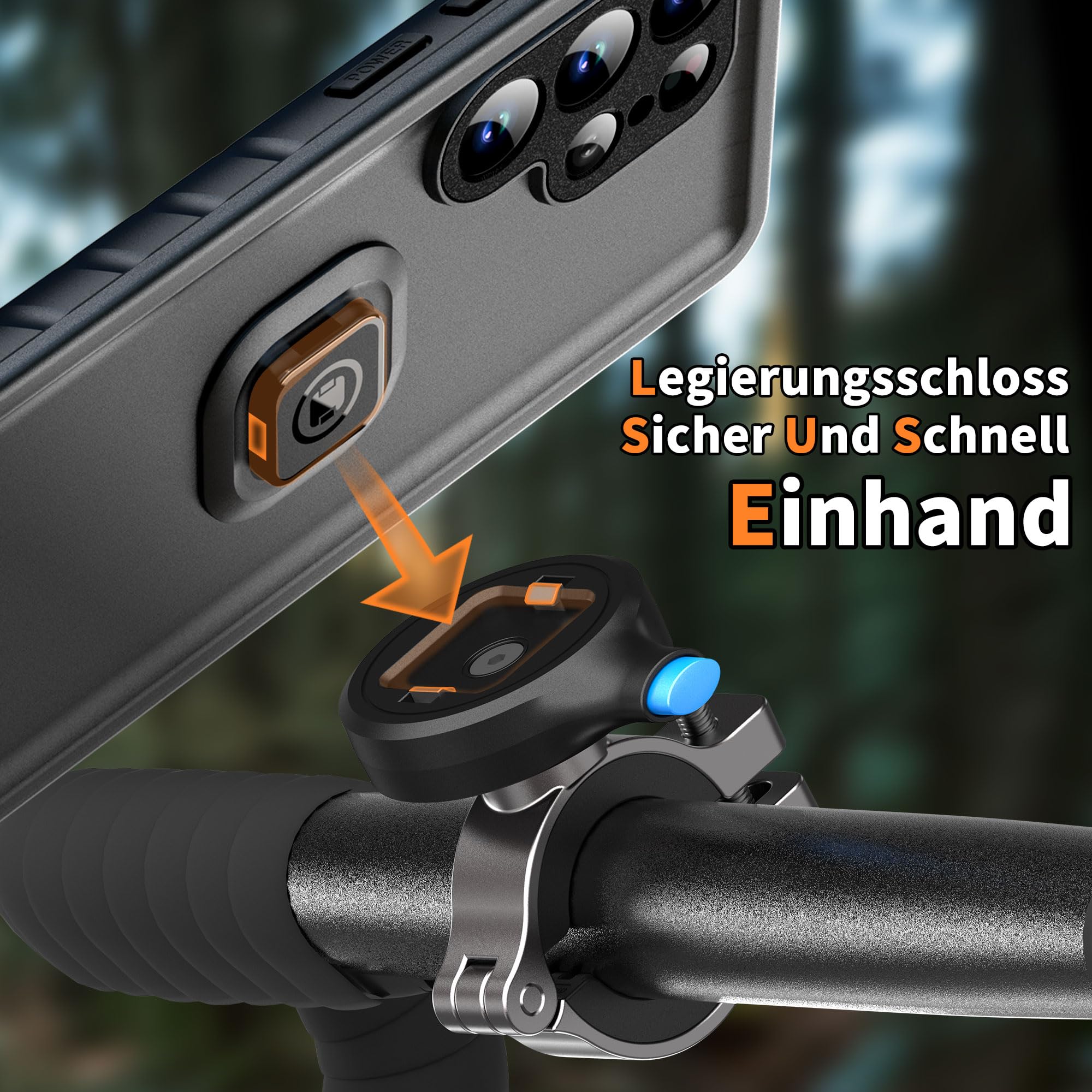 Cozycase Wasserdicht Handyhalterung Fahrrad Für Samsung Galaxy S26 Ultra | Anti-Diebstahl Hülle Handy Halter Motorrad Lenker Rennrad Mtb Ebike Bike Phone Holder Mount Fahrradhalterung IP68 Waterproof