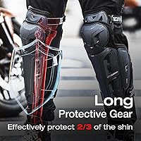 Vista 6 de SCOYCO Motorcycle Knee Pads for Men - CE Level 1 Motocross Knee Shin Guards Protective Gear with 45°-180° Knee Flexibility Design and Adjustable