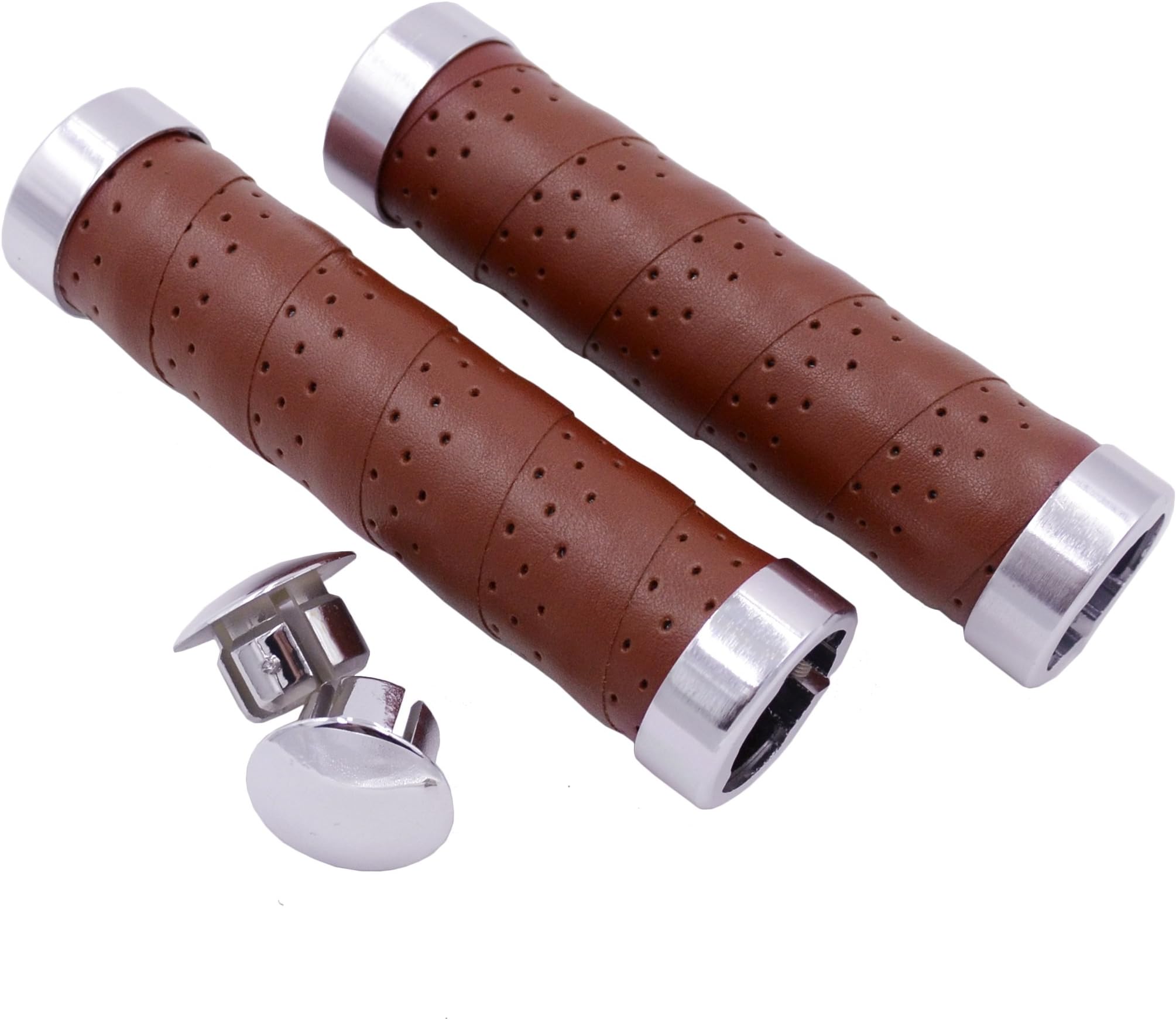 KINGOU Ergonomic Design Leather Handlebar Grip for Bicycle/Fixed Gear/Mountain/Folding Bike Double Lock-on Bar Grip …