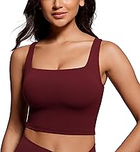 CRZ YOGA Butterluxe Women's Sports Bra, Padded, No Underwire Crop Tops, Breathable Yoga Tank Top, Fitness, Workout