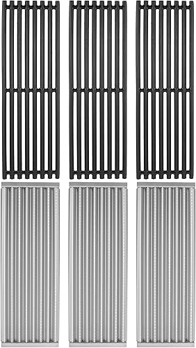 EasiBBQ Rejillas de hierro fundido y placas emisoras de acero inoxidable para Char-Broil 2015 y más recientes Comercial, Firma, Serie Profesional