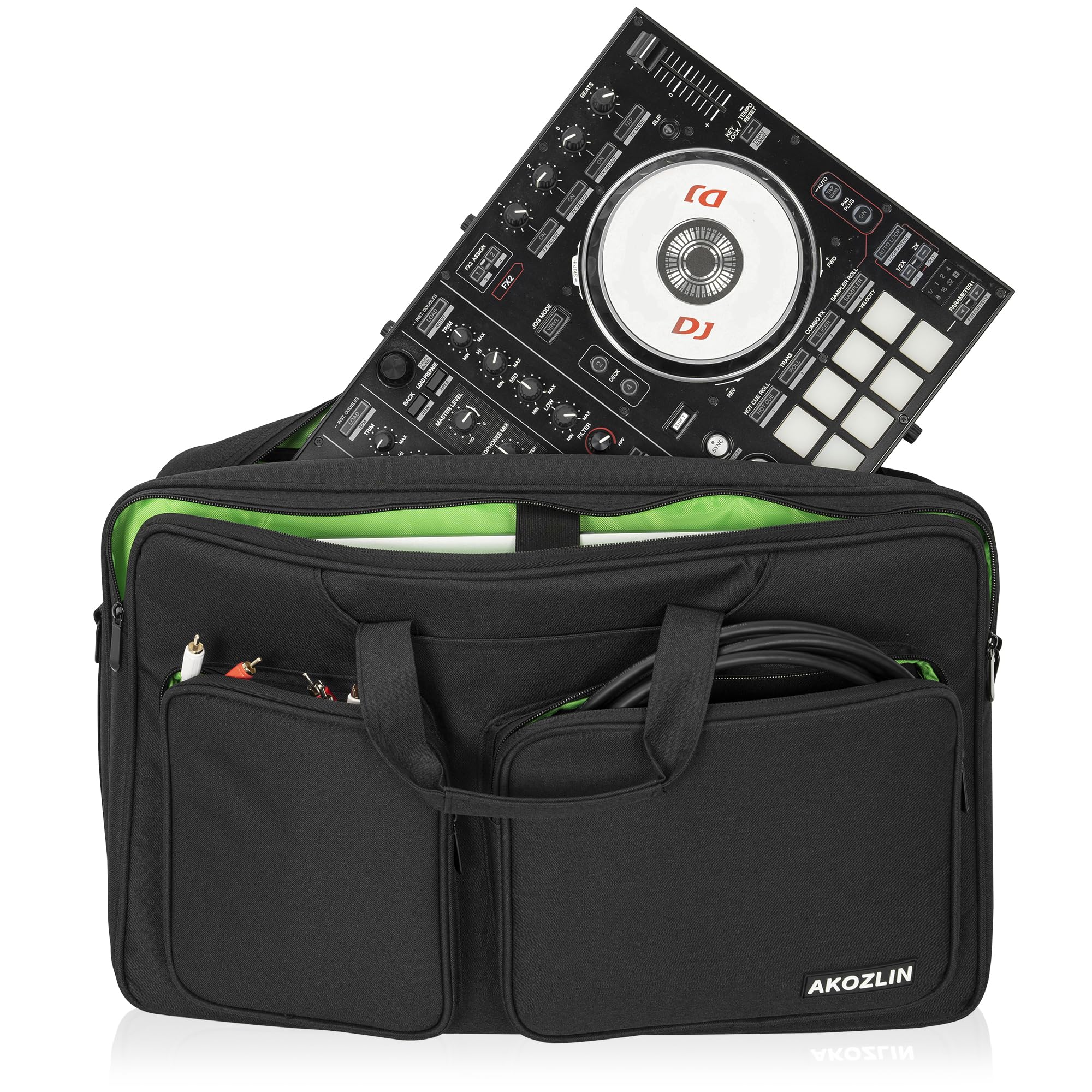 AKOZLIN Sacoche pour DJ, pour Pioneer DJ Lite DDJ-SB3/DDJ-SB2/DDJ-400/DDJ-RB, Organisateur pour contrôleur DJ, Sac de voyage pour contrôleur DJ, Sacoche de transport pour DJ avec bandoulière, FLX4