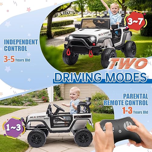 Miniatura 2 de Auto Jeep de 24 V para niños, 400 W, con control remoto para padres, autos eléctricos con suspensión de 4 ruedas, Bluetooth, MP3, música, luz LED,