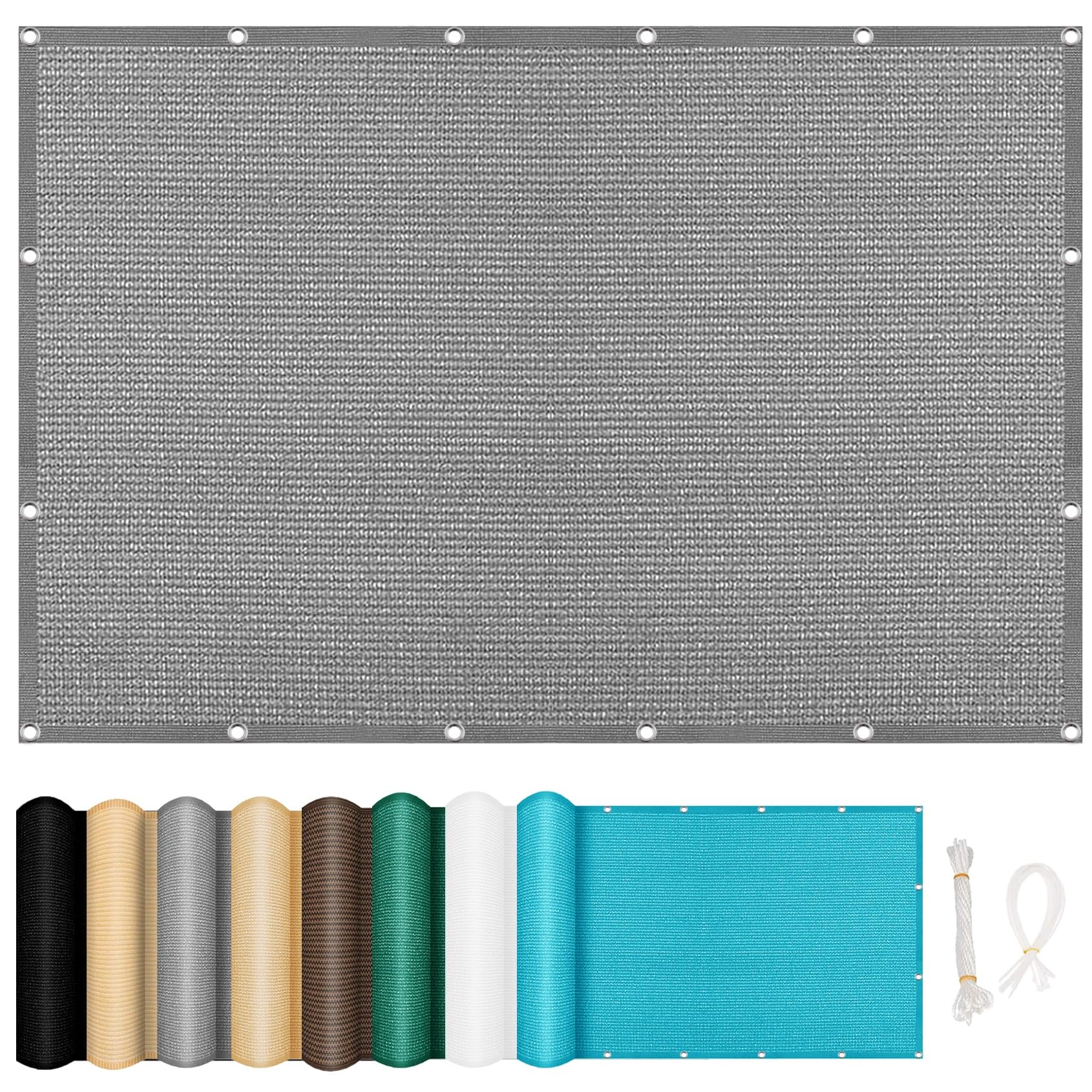 Toldo Vela de Sombra HDPE 3.5 x 4.5 m Transpirable Prevención Rayos UV Toldo Vela de Sombra Cuadrado, Paño de Protección Solar, para Jardín Balcón Exterior, Gris Claro