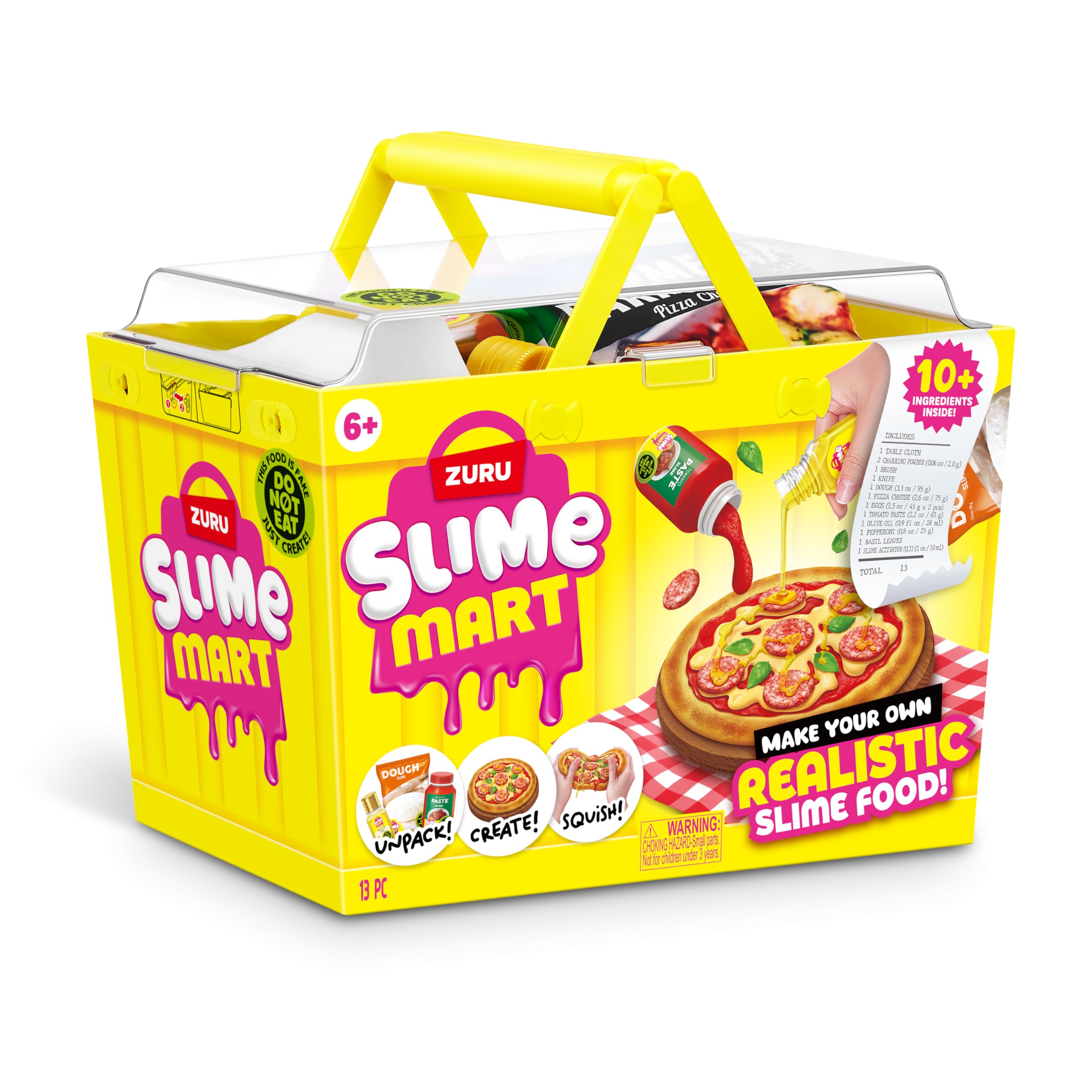 Slime Mart Kleiner Korb(Pizza) von ZURU, Schleim-Spielzeug, Basteln für Kinder und Kidults, Soft-Schleim-Herstellungsset für Mädchen von 6… – Ansicht 2