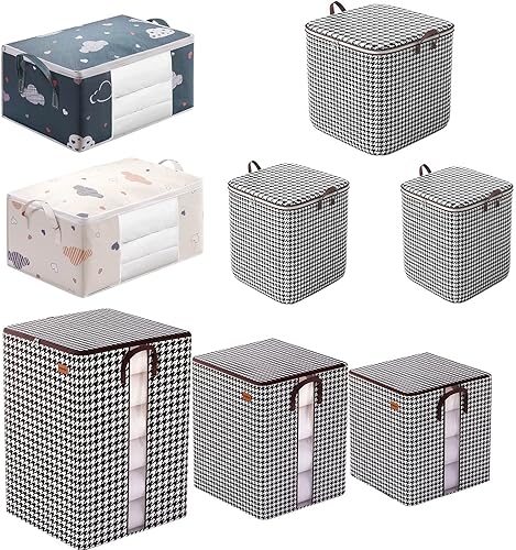 Bolsa de almacenamiento de ropa de gran capacidad, organizador de armario con asa reforzada, tela gruesa para edredones, almohadas, mantas, edredón,