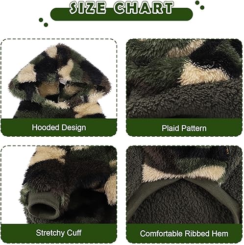 Miniatura 3 de Yikeyo Sudadera con capucha de leopardo para perro, sudadera de forro polar para perros, ropa de invierno para mascotas, abrigo con capucha para