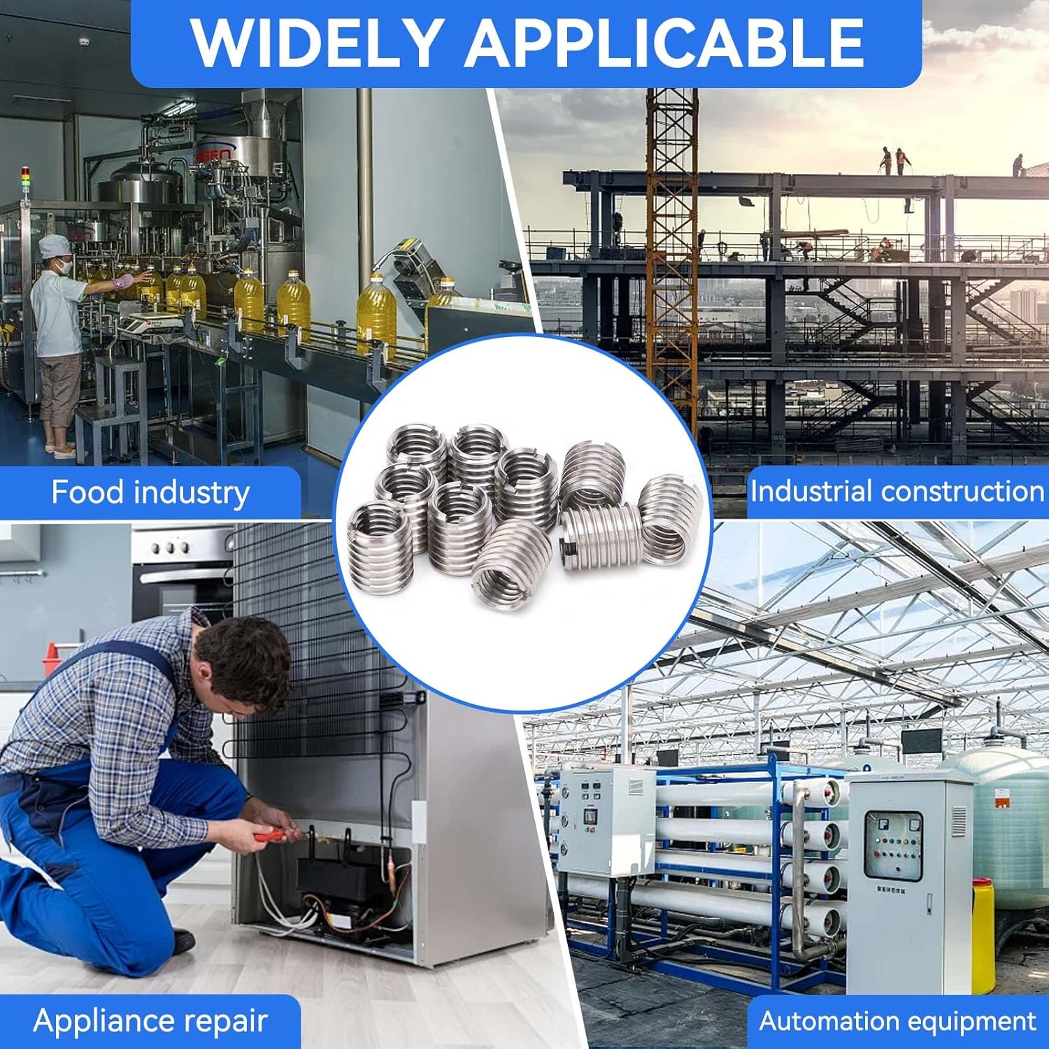 20PCS Thread Reducer Nuts M8*1.25 Female M10*1.5 Male, Stainless Steel Thread Reducer Nuts Repair Threaded Insert Nut Screw Reducer Adapter Conversion, Fastener 12mm