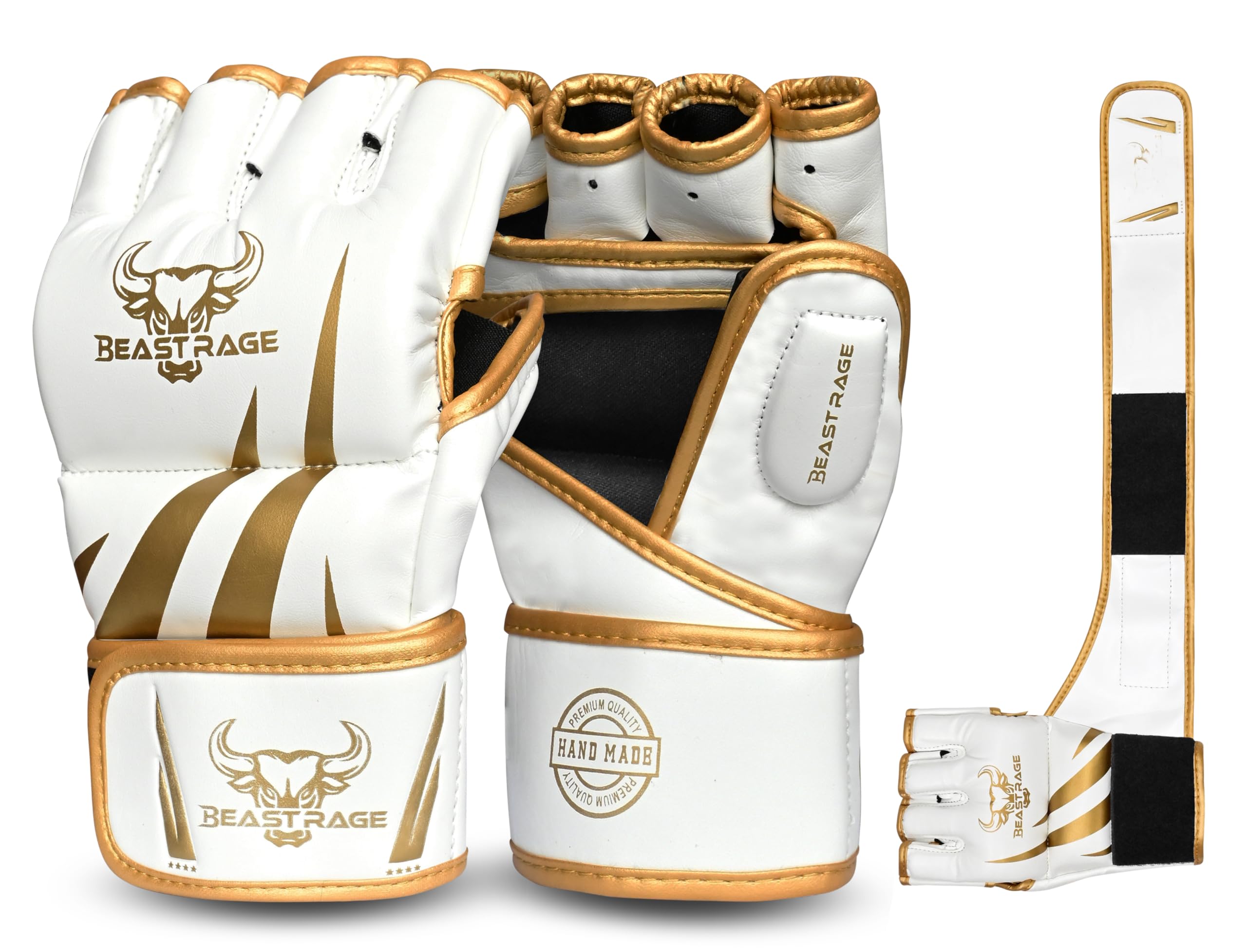 BEAST RAGE Guantes MMA para hombre grappling Muay Thai kickboxing con soporte muñeca almohadilla amortiguadora