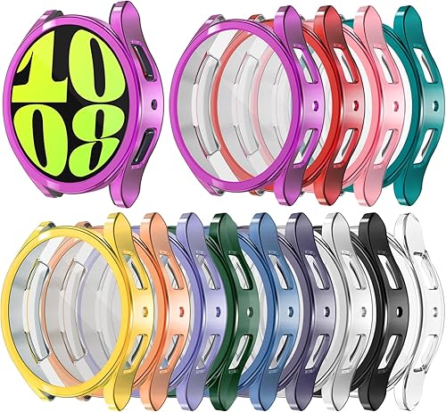 Wugongyan - Funda compatible con Samsung Galaxy Watch 6 de 1.575 pulgadas, 1.732 pulgadas, protector de pantalla anti arañazos, TPU suave, funda