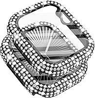 Vista 28 de Surace - Carcasa compatible con Apple Watch de 1.65 pulgadas con protector de pantalla de cristal templado, diseño brillante con 300 diamantes