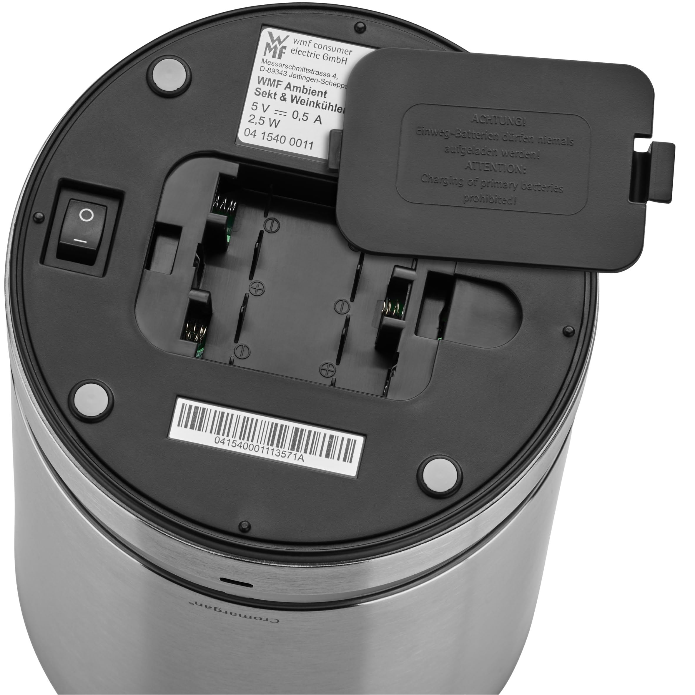 WMF Ambient - Enfriador de vino adecuado para botellas de vino o champán con un diámetro de hasta 92 mm