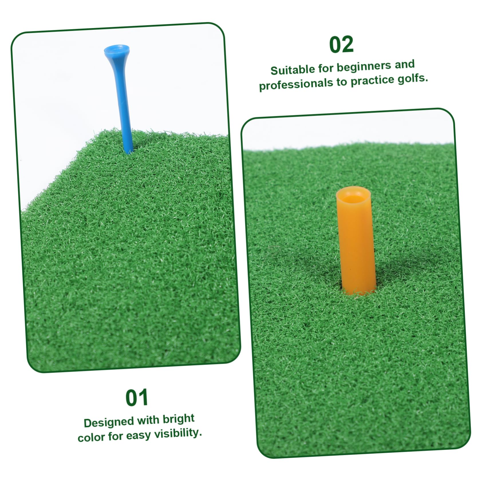 BELLIFFY Golf Turf Swing Mat Set 30x60cm Portable Golf Practice Mat Indoor Hitting Pad for Golf Game