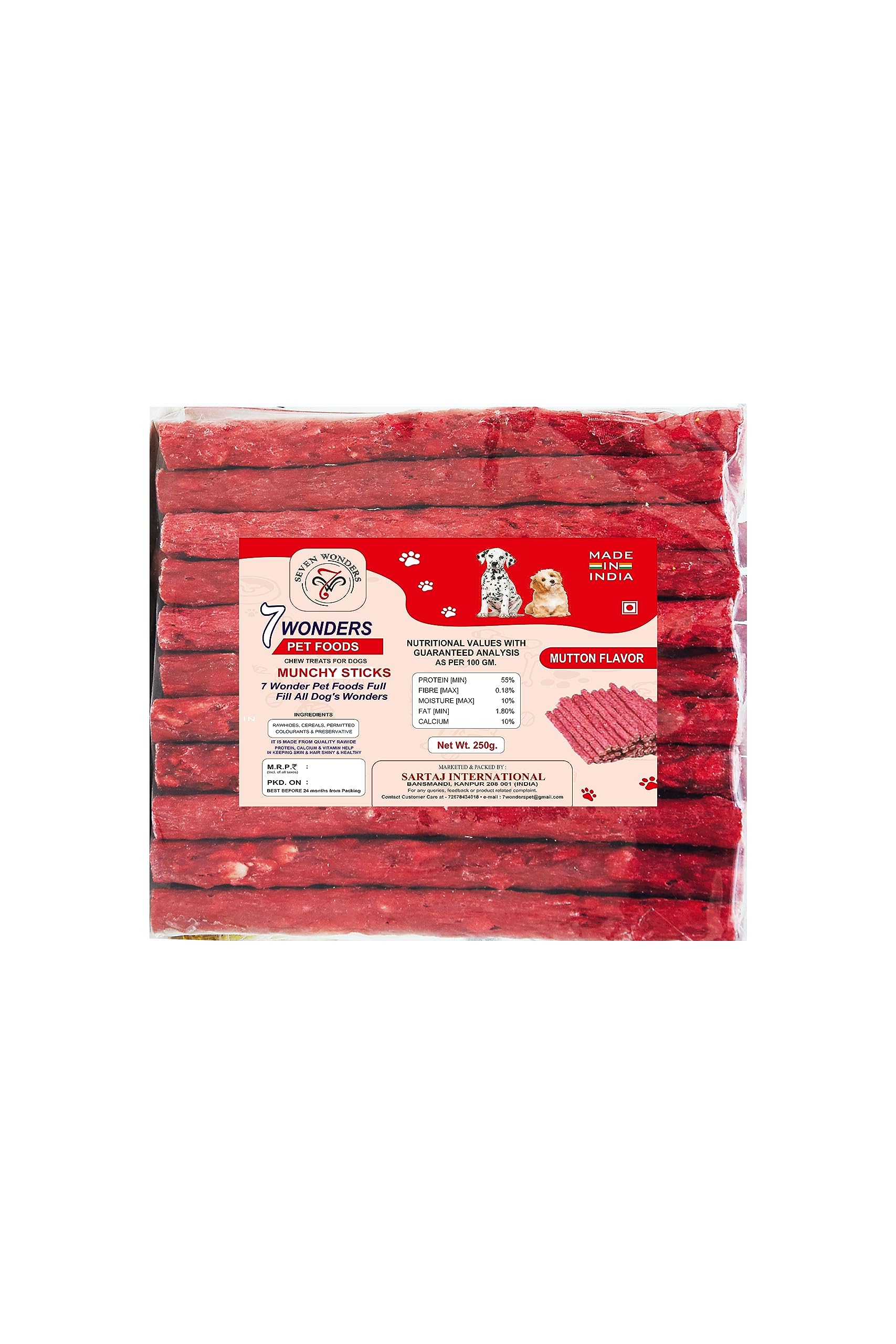7WONDERS Munchy Sticks for Dogs | Tasty Snack | Treats for Healthy Teeth and Gums of Dog (Mutton Flavour 250 Gram) (B0CGRKLW5Y) Amazon Price History, Amazon Price Tracker